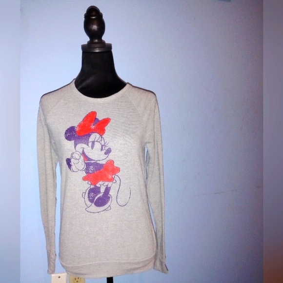 Disney Tops - 🩶♥️💜  NWOT Disney Minnie Mouse Top Thin Sweater XS Long Sleeved Autumn Fall